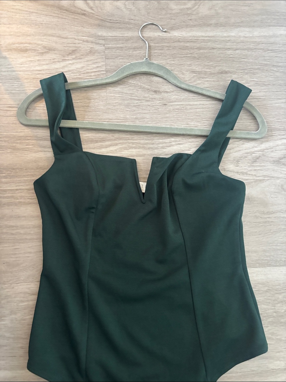 Astr Emerald Green Draped Strap One-Piece Bodysuit